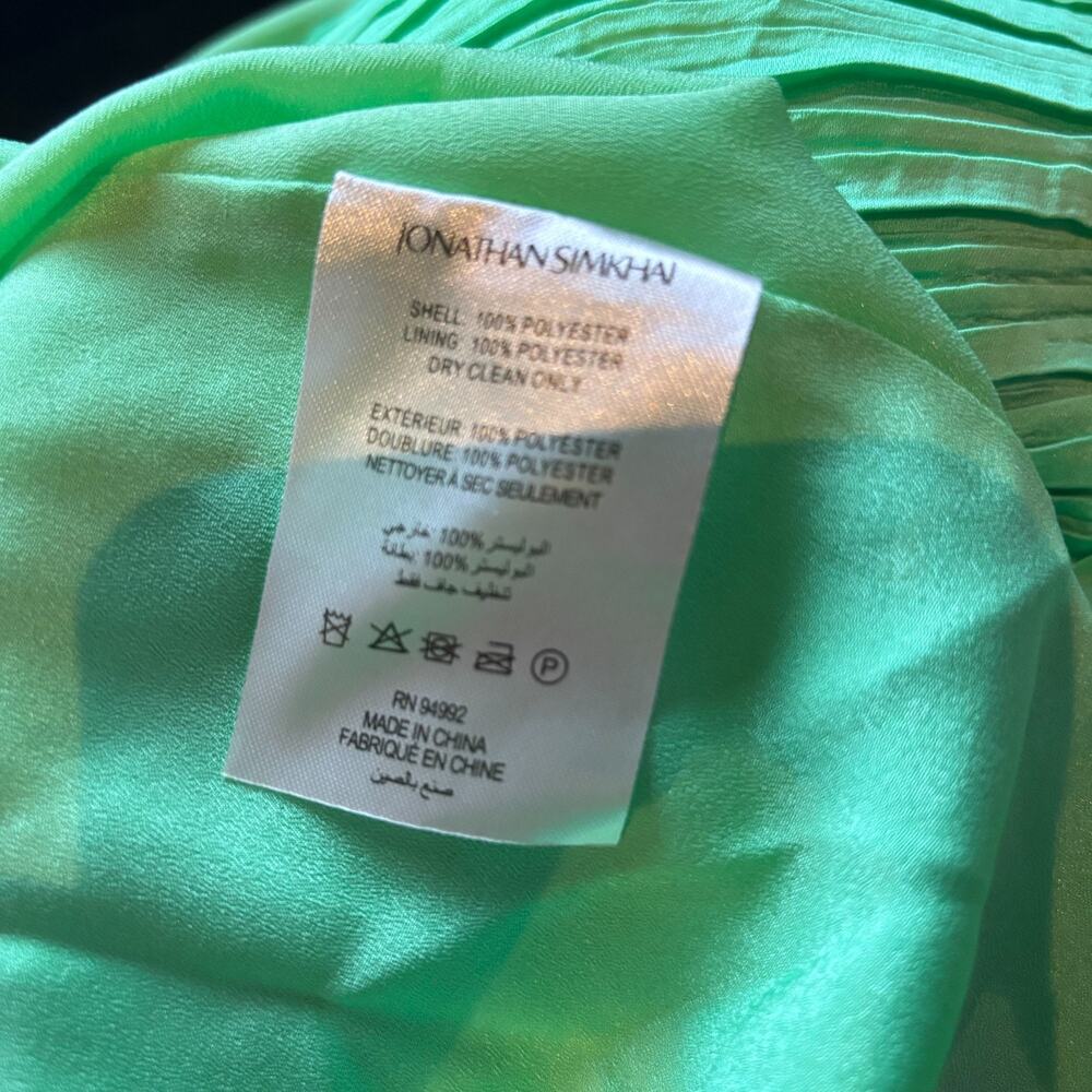 Jonathan Simkhai Liz Pleated‎ Gown Kiwi Green Cutout Maxi Est. Large *READ DESC* - Picture 5 of 11